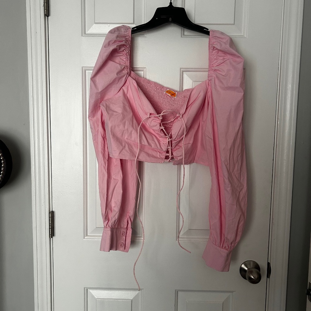 Lace up crop top